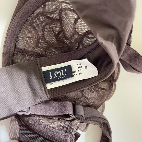 🆕 Lou Paris Smoke Grey Lace Bra - Women’s Size 38B / B38 - Picture 9 of 11